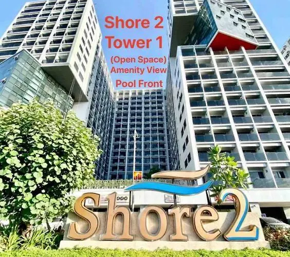 Apartment Mall Of Asia-p00l Fr0nt- New 1 Bedroom With Balc0ny At Sh0re2 Manila